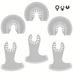 6pcs Diamond Oscillating Tool Blade Set for Grout Removal