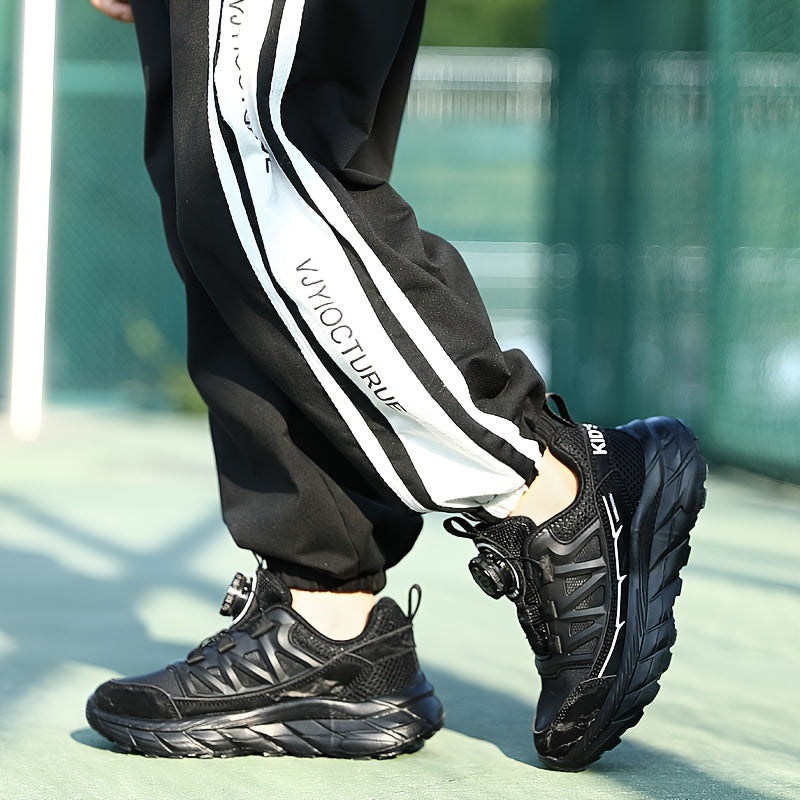 Boy's Chunky Shoes Rotating Buckle Non Slip Sneakers For Outdoor Activities