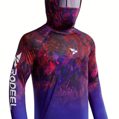 Men's Camo UPF 50 Sun Protection Hoodie Long Sleeve Quick Dry