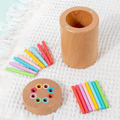 Wooden Counting Stick Toy Mini Fine Tube Small Toy for Kindergarten