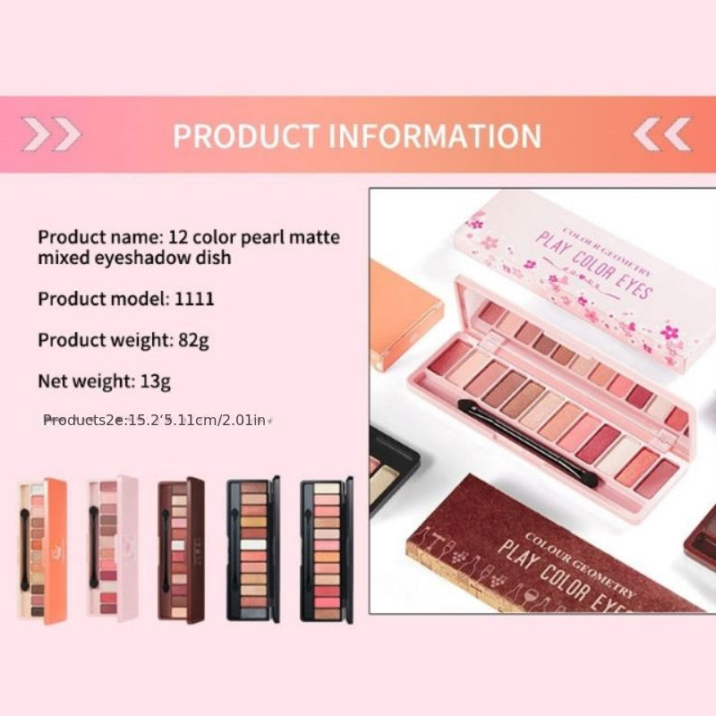 12 Colors Matte Brown Nude Eyeshadow Palette