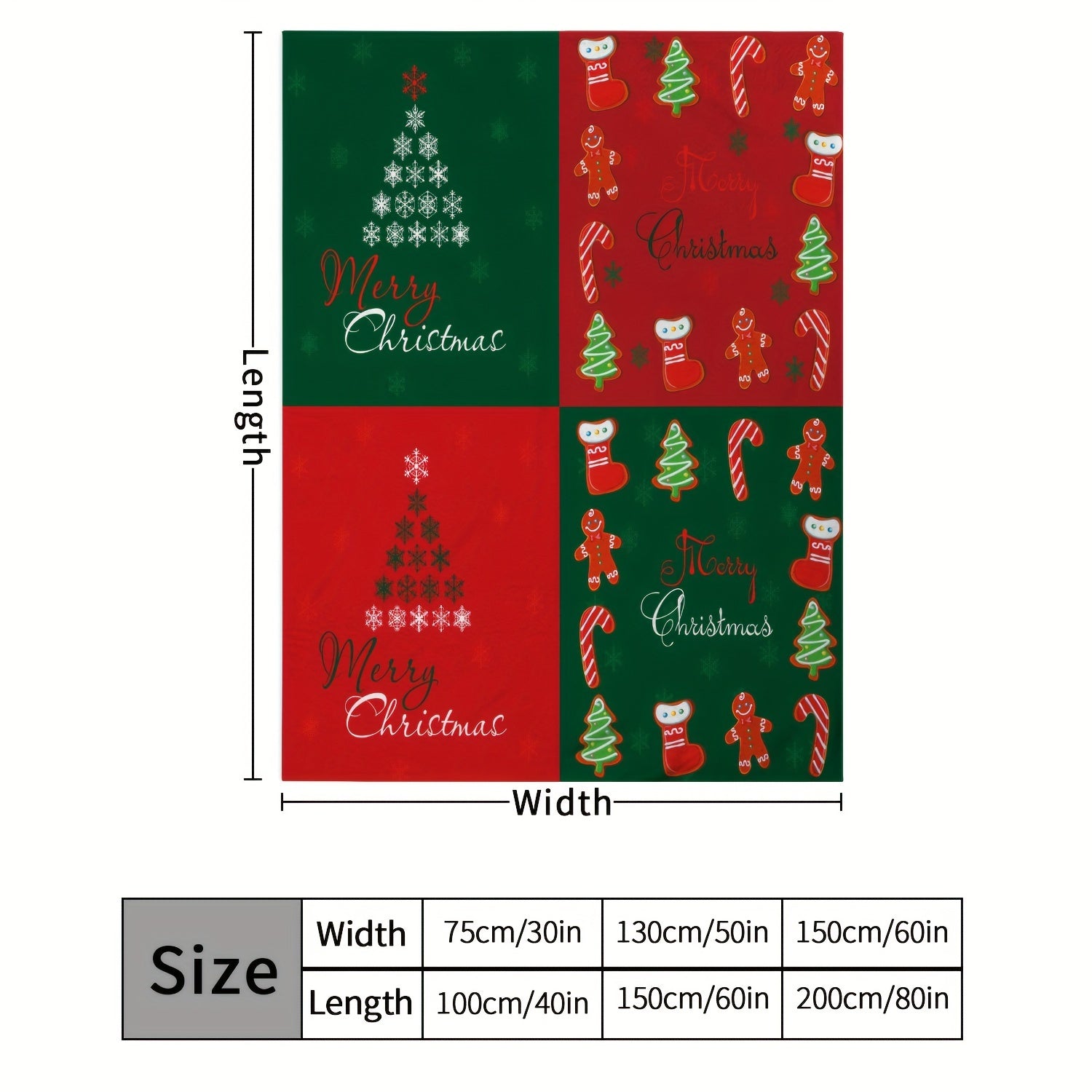 Christmas Flannel Throw Blanket for Home & Outdoor Use