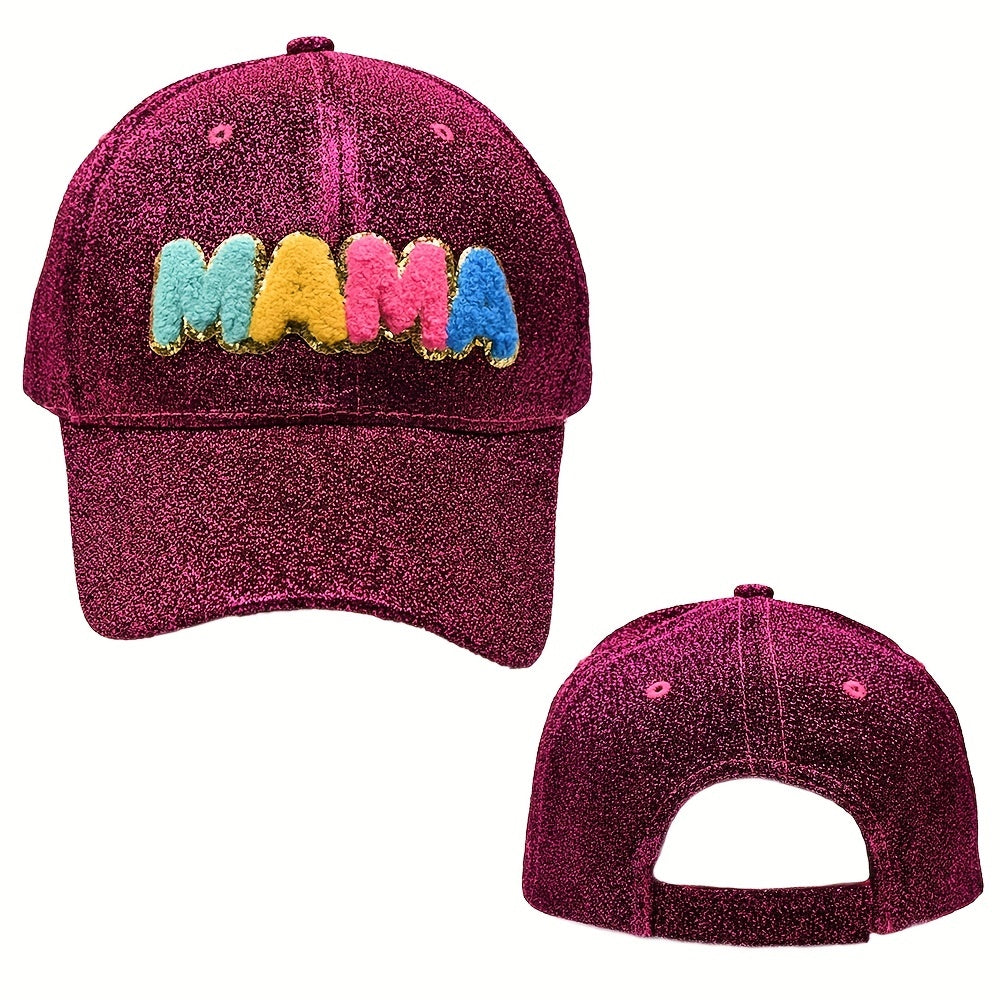 Glitter MAMA Patch Baseball Cap Lightweight Dad Hat Vintage Golf Sun Hat