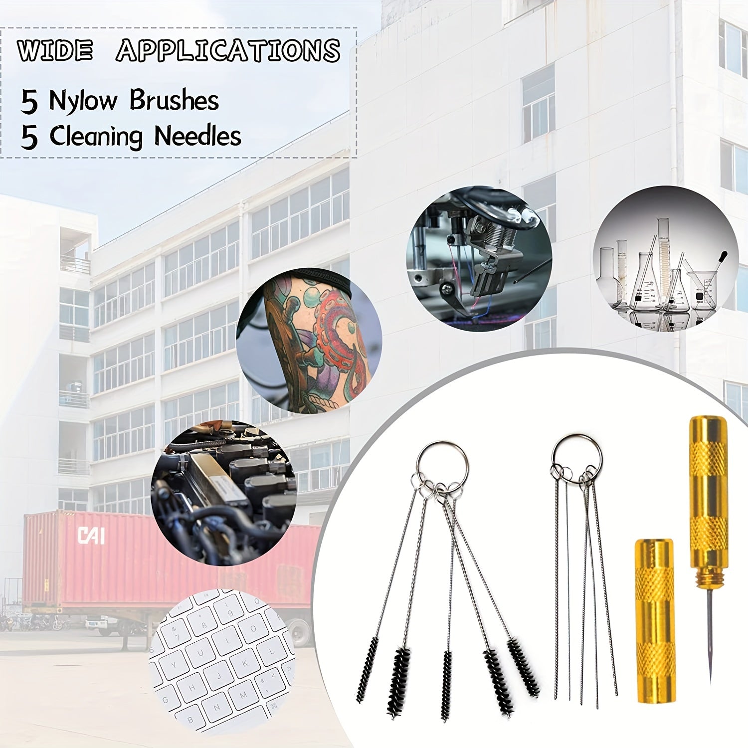 11pcs Airbrush Cleaning Kit Stainless Steel Spray Gun Cleaner