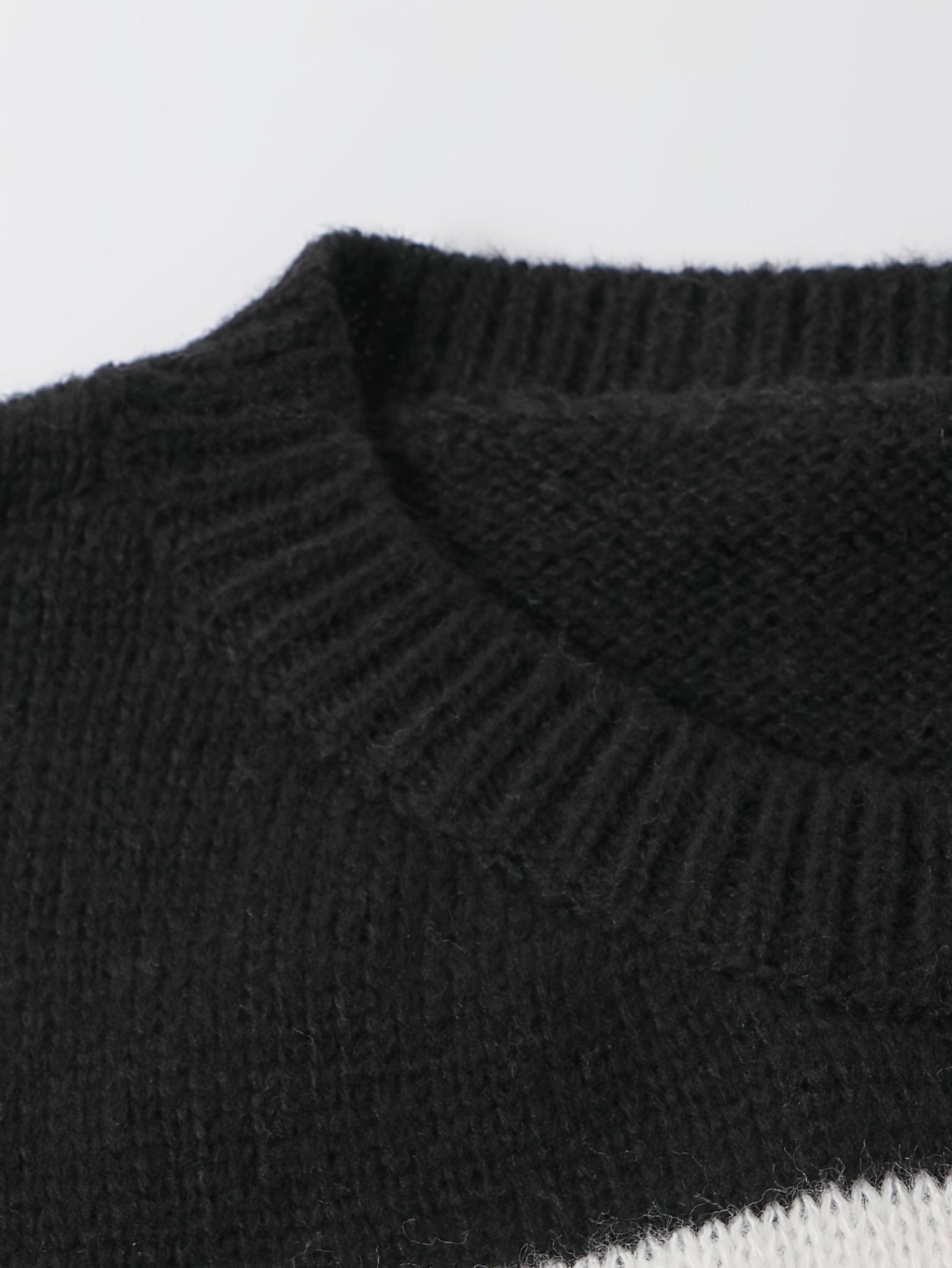 Casual Colorblock Plus Size Sweater Round Neck Jumper