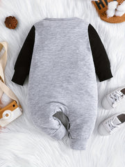 Newborn Contrast Romper Baby Long Sleeve Creeper