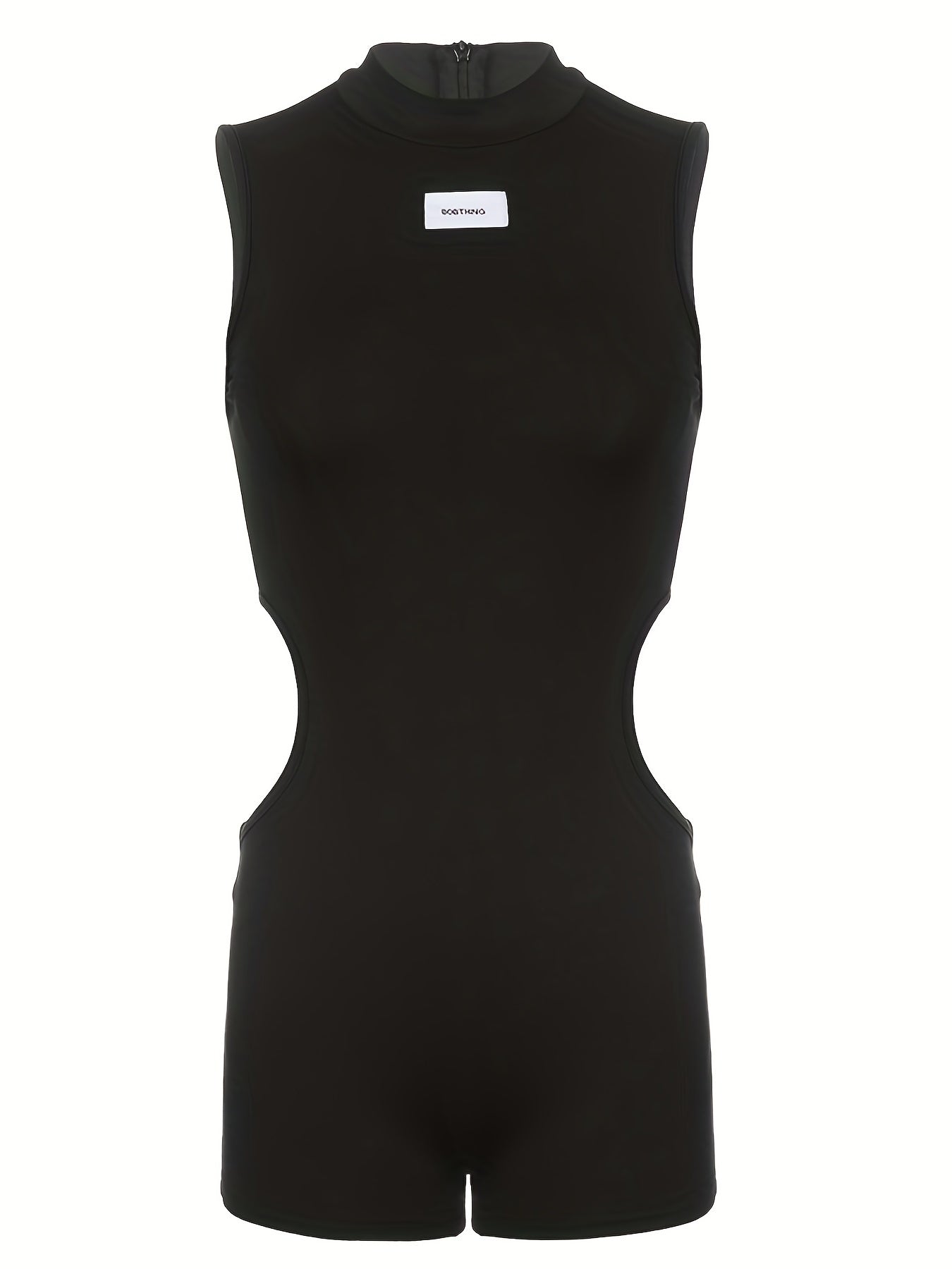 Sexy Hollow High Collor Sleeveless Bodysuit Women's Jumpsuit