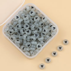 200pcs Heart Shaped Acrylic Beads for Bracelet Making