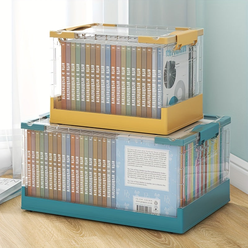 Clear Plastic Storage Box Foldable Collapsible Bins for Toys & Clothes
