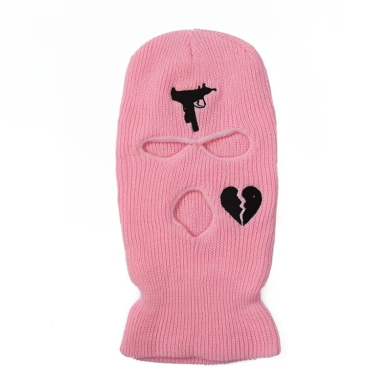 Love Pistol Knitted Hat Embroidery Street Cycling Mask Warm Wool Knitted Hat