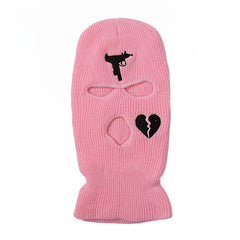 Love Pistol Knitted Hat Embroidery Street Cycling Mask Warm Wool Knitted Hat