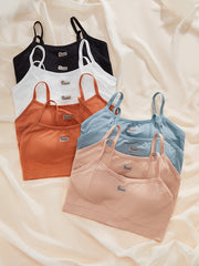 10pcs Letter Print Sports Bras Comfy & Stretch Intimates Women's Lingerie