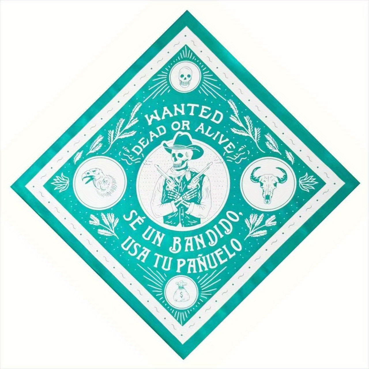 Skull Cowboy Vintage Cotton Hip Hop Bandana Scarf