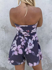 Floral Off Shoulder Romper with Pockets