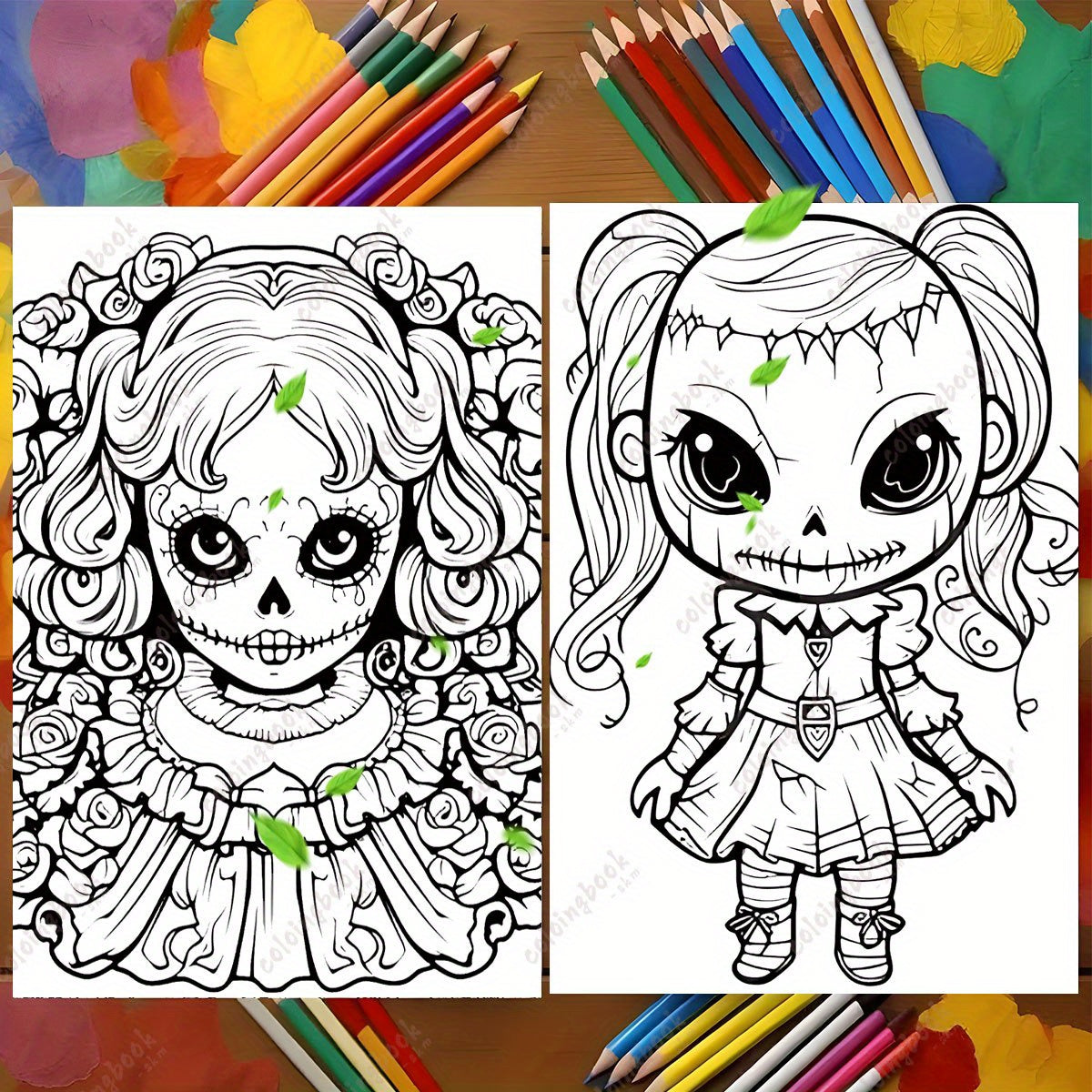 Deluxe Creepy Dolls Coloring Book for Adults - Gothic Cover - Halloween