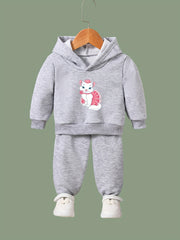 Cat Print 2pcs Girls Outfits For Sports Spring Fall Outdoor Gift