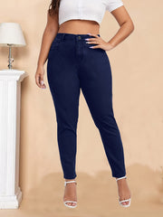 High Rise Skinny Jeans Women's Plus High Stretch Denim Pants