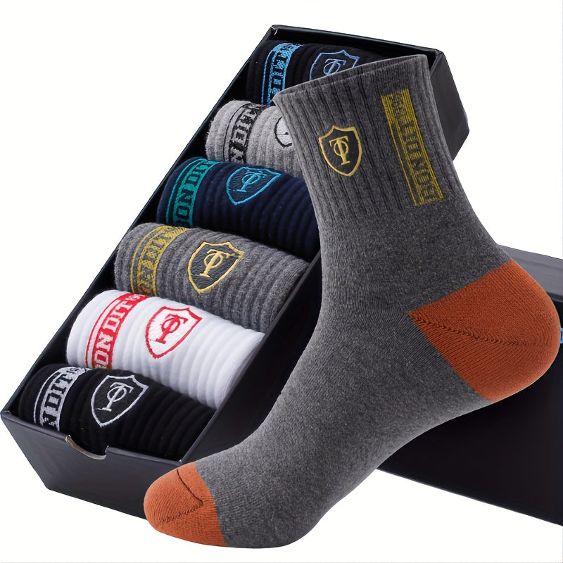 6pairs Men's Athletic Quarter Socks