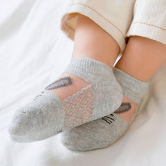 5 Pairs Boy's Cartoon Animal Thin Crew Socks Cotton Blend Comfy Casual Style