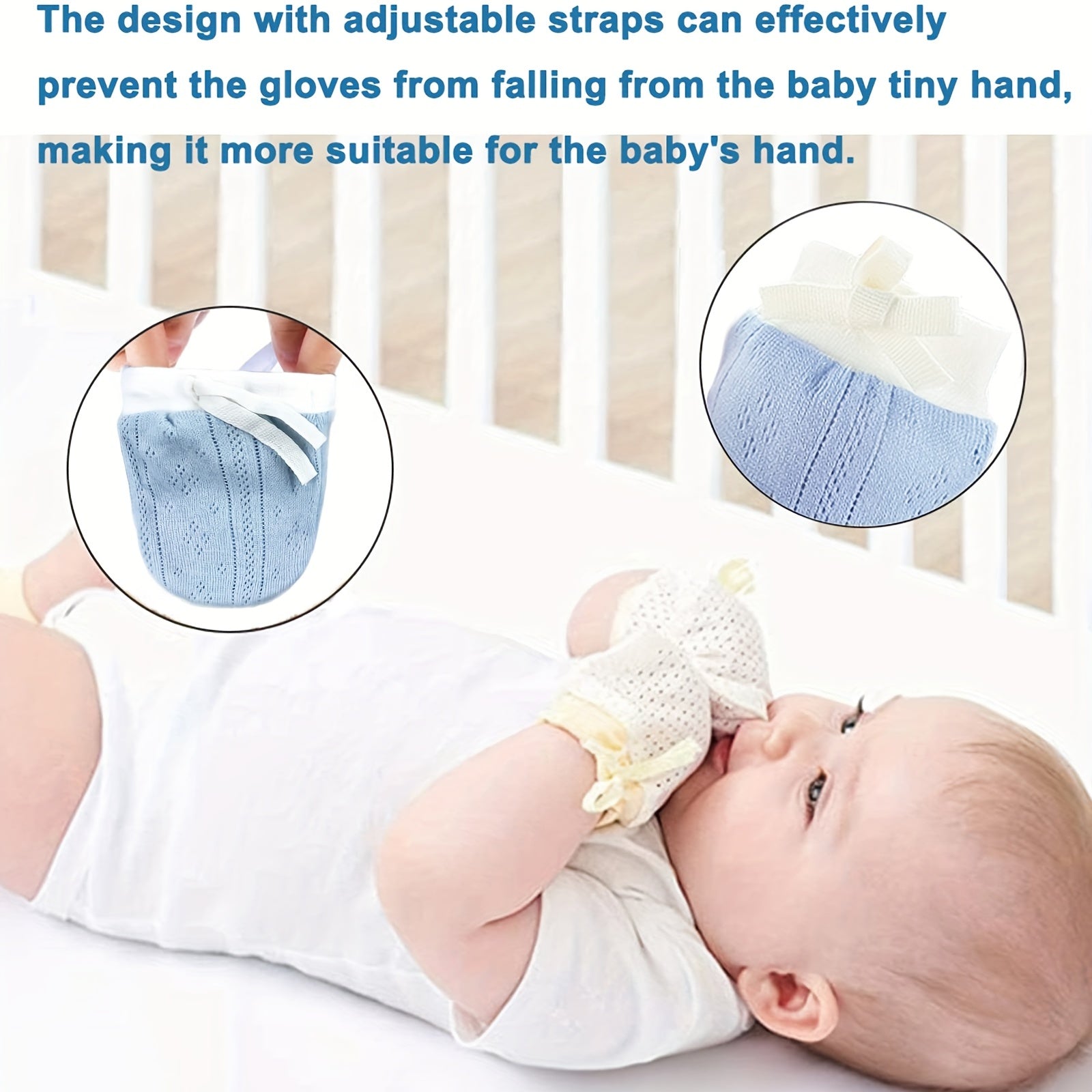 Adjustable Breathable Mesh Mittens For Newborn Infants
