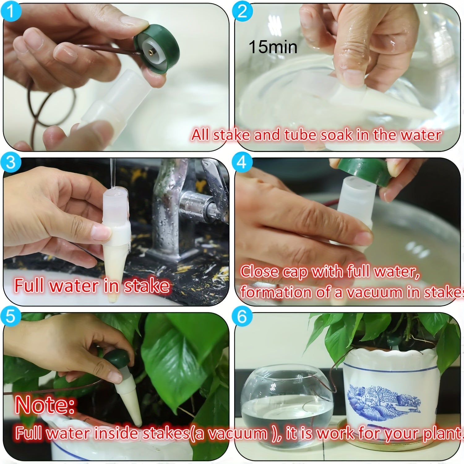 10 Pack Plant Watering Stakes Indoor/Outdoor Automatic Drip Irrigation