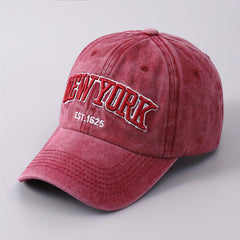 Embroidered NY Alphabet Flag Baseball Cap Curved Brim Sunshade Hat
