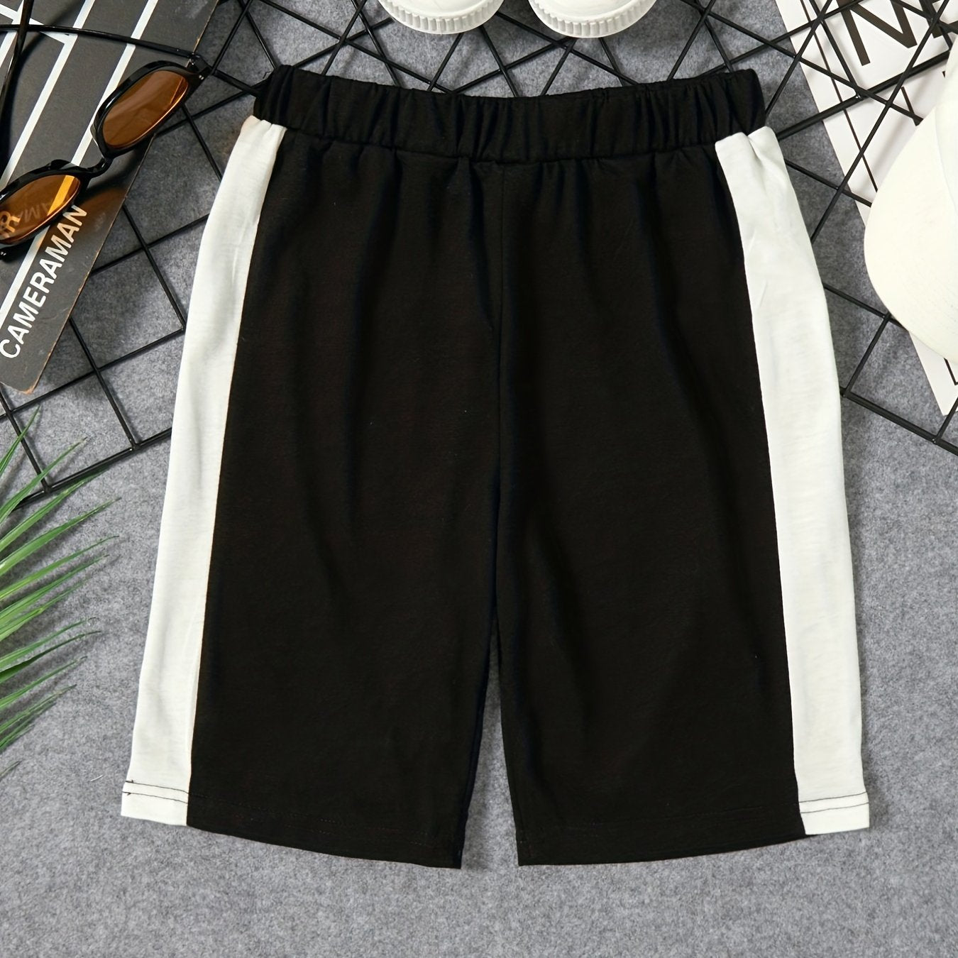 Stripe Print Boys Comfortable Shorts Quick Drying Outdoor Summer