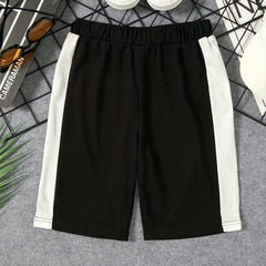 Stripe Print Boys Comfortable Shorts Quick Drying Outdoor Summer