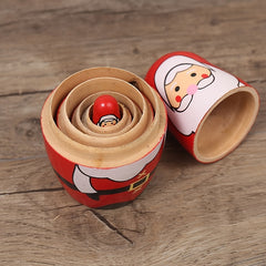 5pcs Christmas Santa Claus Nesting Dolls Hand Painted Souvenir Gift