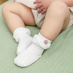 3 Pairs Baby Girls Lace Crew Socks Flower Embroidery Princess Socks