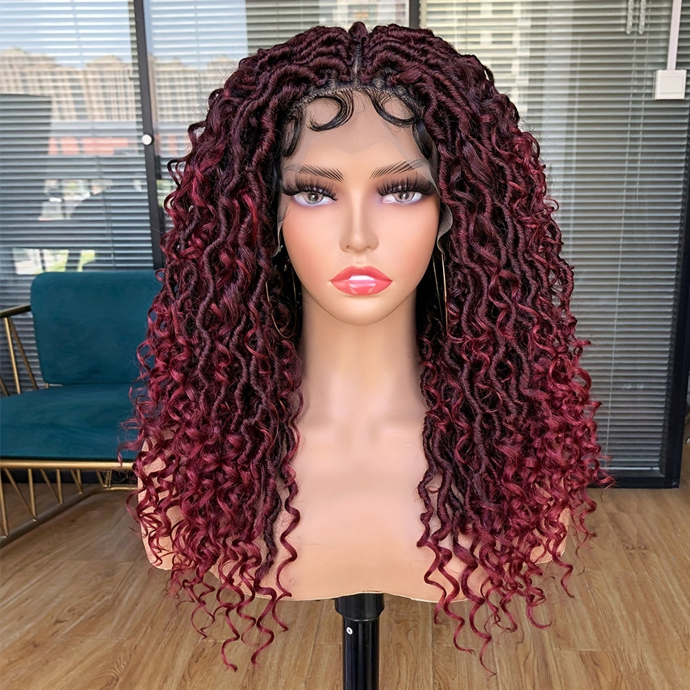 45 72 Cm Full Lace Faux Locs Wigs with Baby Hair Synthetic Fiber Full Lace Wigs