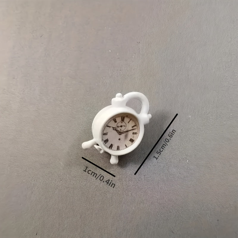 Creamy Mini Small Alarm Clock Dollhouse Scene Decor