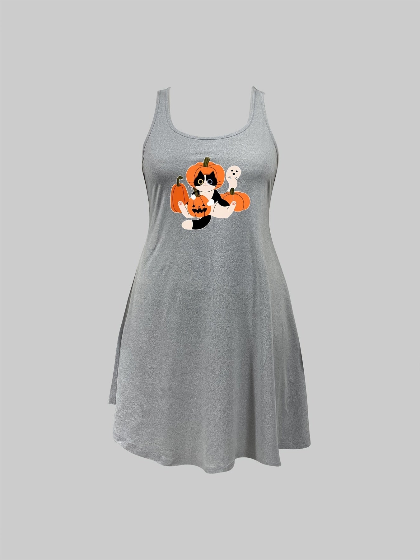 Halloween Nightdress Women's Cat & Pumpkin & Ghost Print Tank