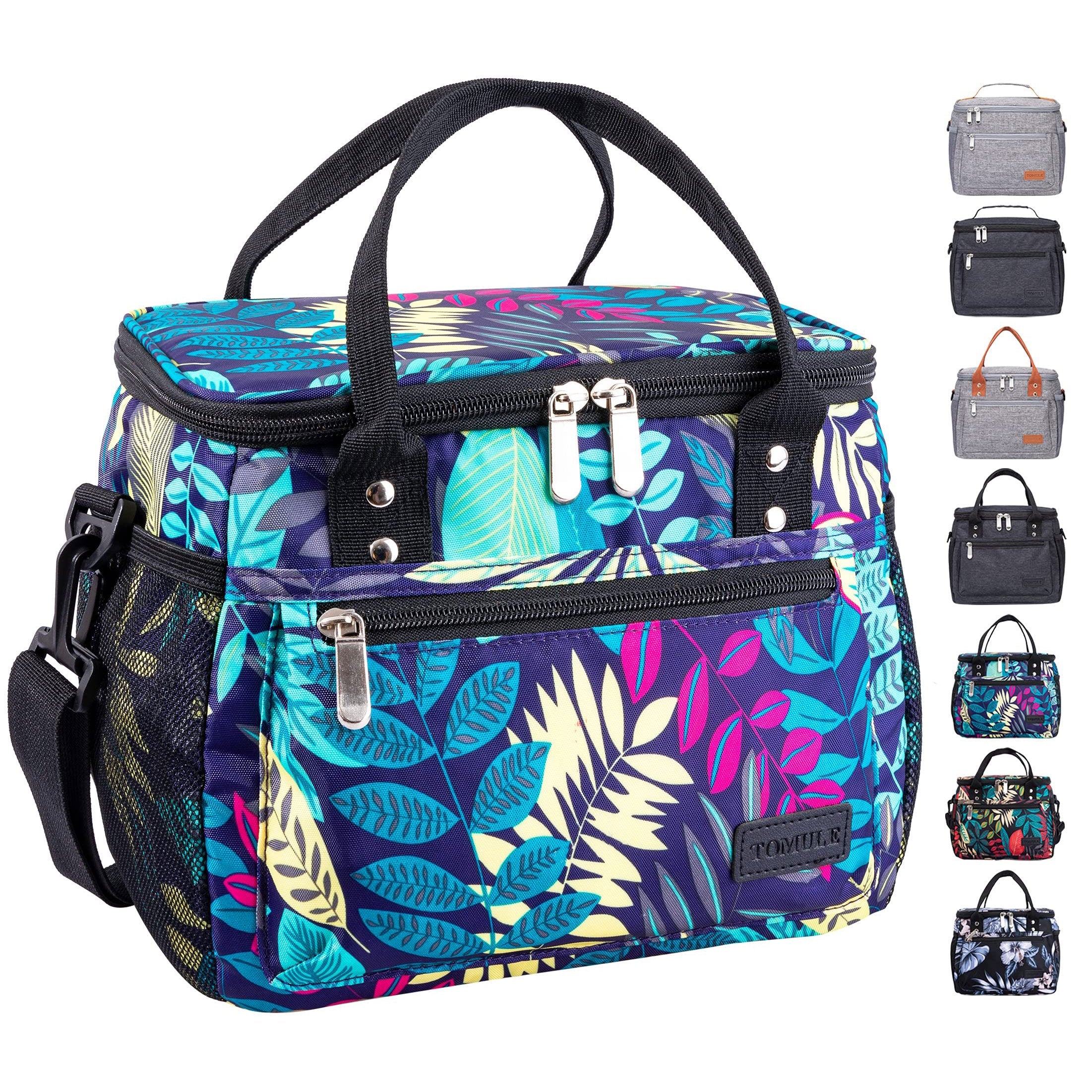 Large Insulated Floral Bag for Picnics, Travel, Beach