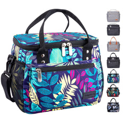 Large Insulated Floral Bag for Picnics, Travel, Beach