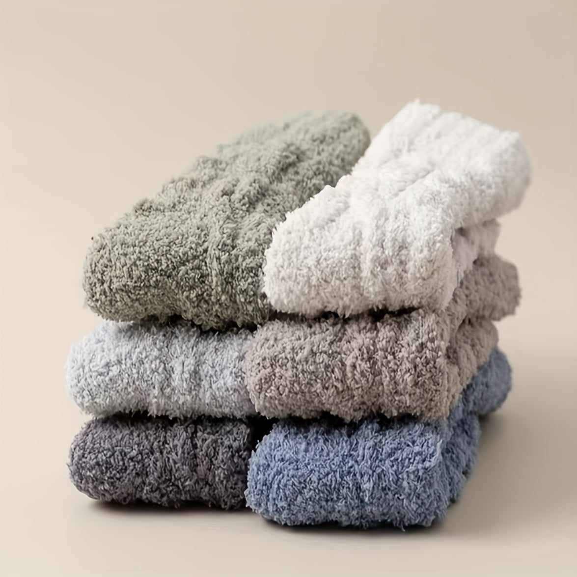Men's Warm Crew Socks Thick Fluffy Sweat Wicking Winter Socks