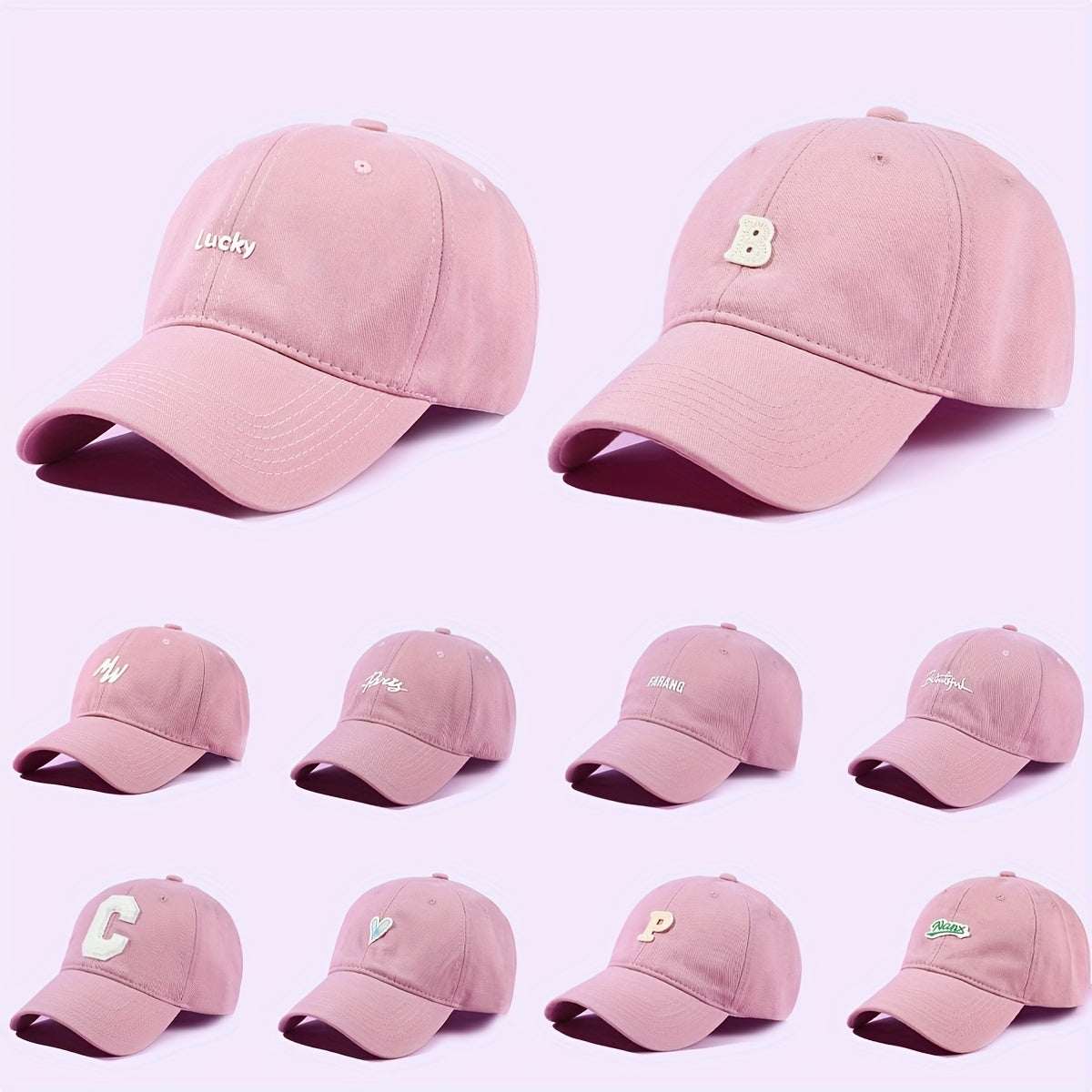 Pink Baseball Cap Solid Dad Hats Lightweight Adjustable Sun Hat