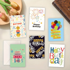 12 Birthday Cards & Envelopes for Friends & Relatives