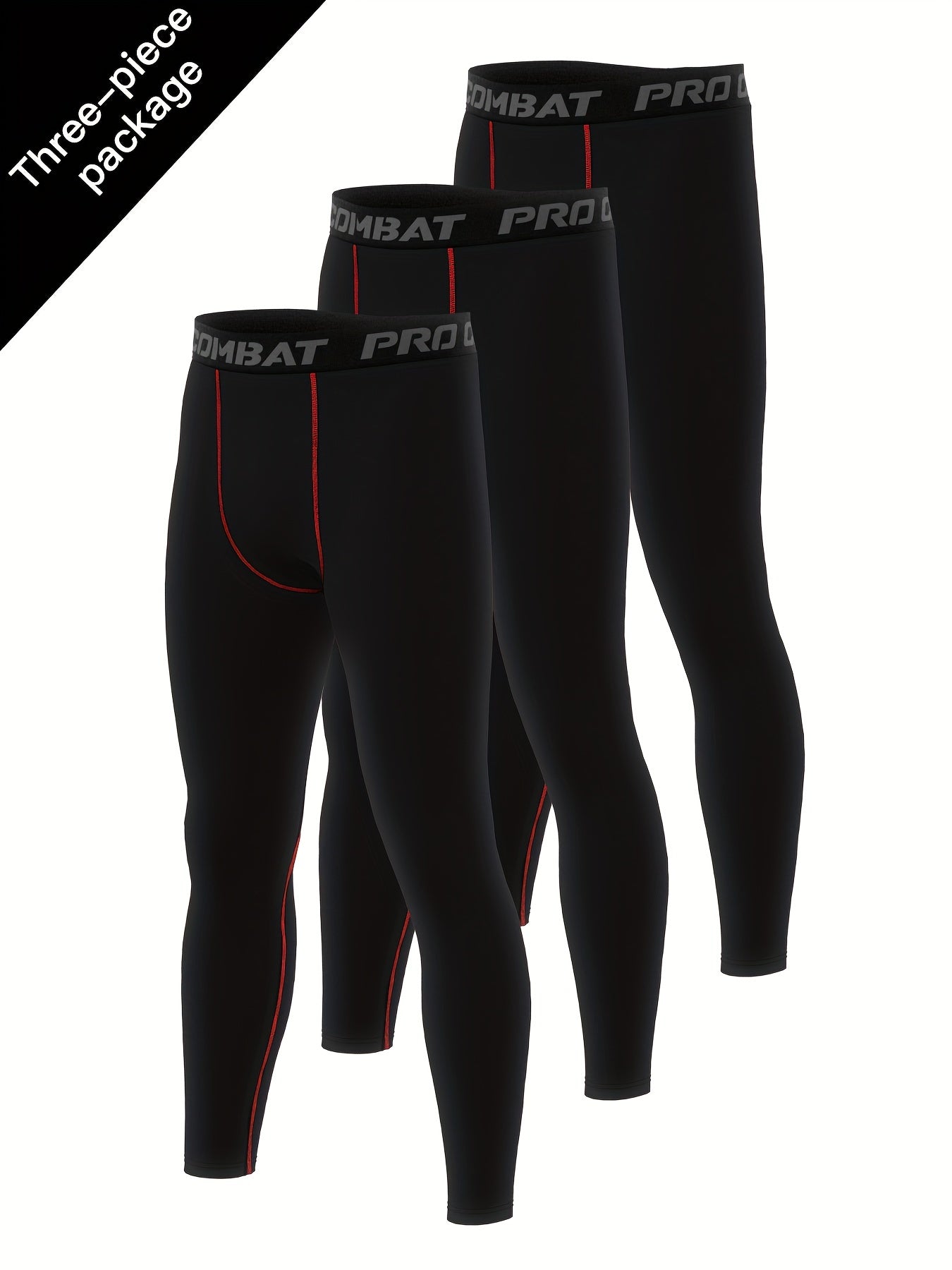 Men's 3pcs Leggings Active Sports Compression Pants