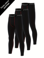 Men's 3pcs Leggings Active Sports Compression Pants