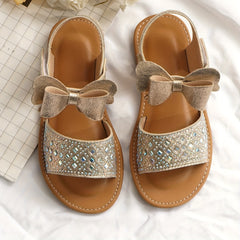 Girls Bowknot Open Toe Sandals Lightweight Indoor Outdoor Summer