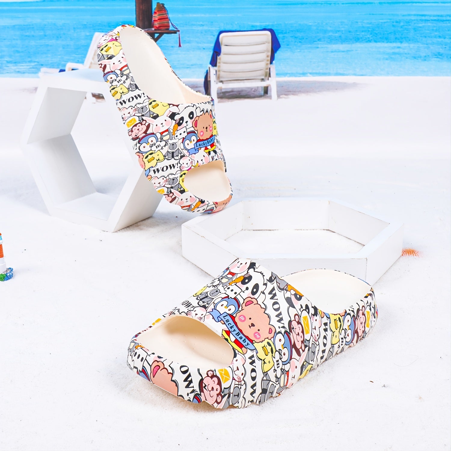 Cartoon Animal Women's Slippers Indoor Non Slip Shoes Open Toe House Shoes