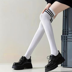 Striped Thigh High Socks Over The Knee All-match Stockings