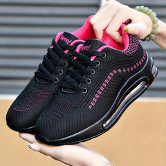 Letter Embroidered Wedge Shoes With Air Cushion For Women