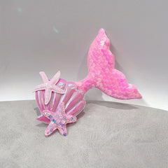 Girls Mermaid Tail Hair Clips Starfish Shell Headwear