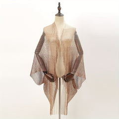 Gradient Rhombus Tassel Shawl Thin Wrap Bikini Cover Up
