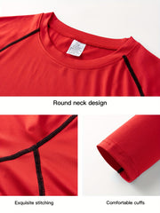 Men's Letter Print Compression Shirt Long Sleeve Athletic Baselayer