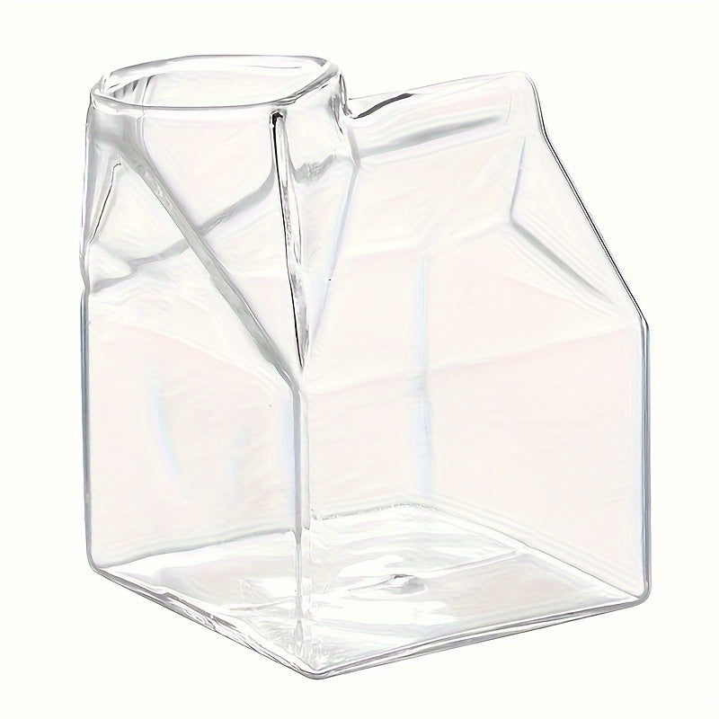 Creative Milk Box Water Cup Glass Bottle For Juice Coffee Tea Birthday