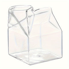 Creative Milk Box Water Cup Glass Bottle For Juice Coffee Tea Birthday