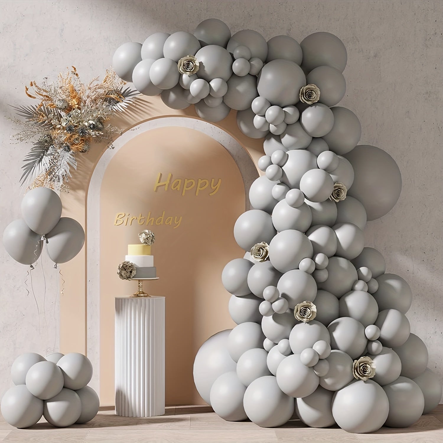 87pcs Gray Balloons Assorted Sizes for Garland Arch